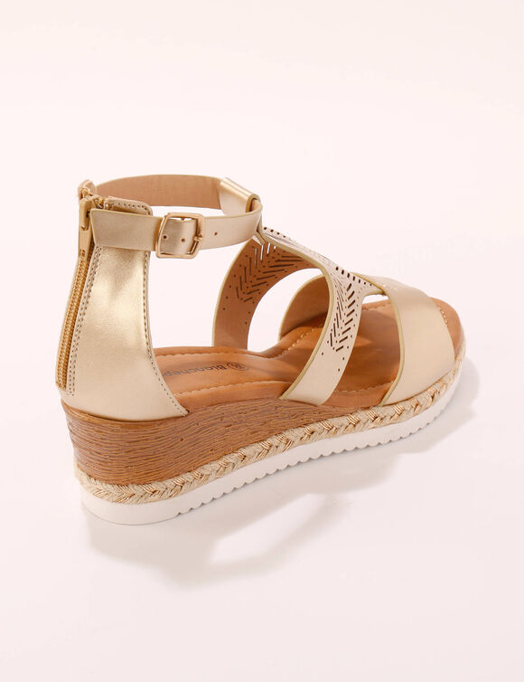 Sandales compensées ajourées (doré) Sandales compensées ajourées (doré)